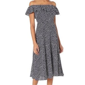 Polka Dot Strapless White and Black Dress BETSEY JOHNSON